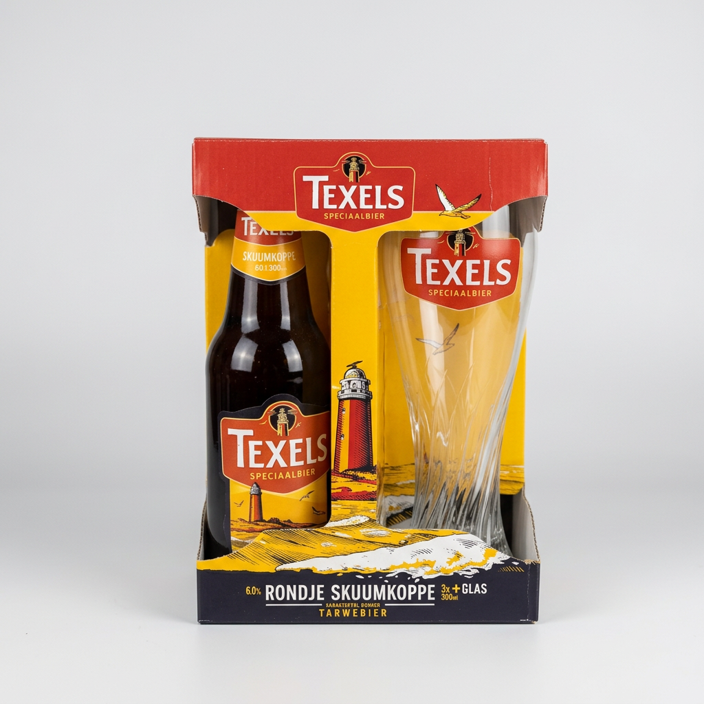 Texels Rondje Skuumkoppe Cadeaupakket met Glas